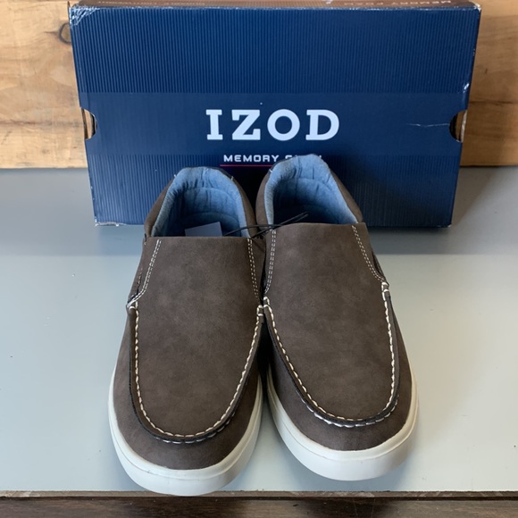 NEW Men's Izod Hampton Brown Slip On Casual Lightweight Shoes Memory Foam - Picture 4 of 5